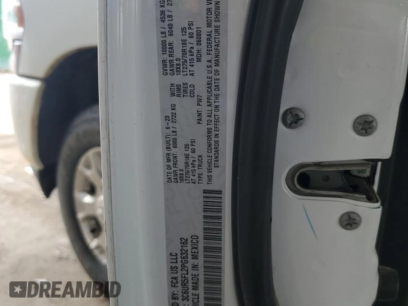 2023 Ram 2500 Laramie with VIN 3C6UR5FL2PG632162, listed as a Copart auction lot 56220575 with 59,902 mi miles and Salvage title. Bid and sale history available at DreamBid. Image 12.