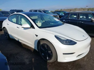 2021 Tesla Model 3 Long Range with VIN 5YJ3E1EB1MF056759, listed as a IAAI auction lot 41464108 with 48,694 mi miles. Bid and sale history available at carsss.com. Image 1.