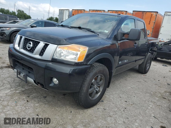 2015 Nissan Titan Pro-4X with VIN 1N6BA0EC1FN507894, listed as a Copart auction lot 65784274 with 147,576 mi miles and Salvage title. Bid and sale history available at DreamBid. Image 1.
