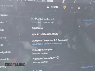 2018 Tesla Model 3 Long Range Battery with VIN 5YJ3E1EA9JF009384, listed as a IAAI auction lot 41544624 with 66,896 mi miles and . Bid and sale history available at DreamBid. Image 15.