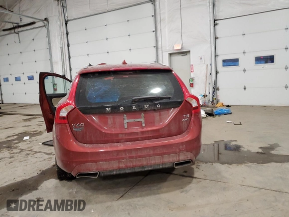 2017 Volvo V60 Premier with VIN YV140MSK2H1343464, listed as a Copart auction lot 87023364 with 0 mi miles and Salvage Title. Bid and sale history available at carsss.com. Image 6.