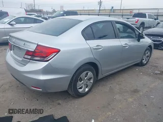 2013 Honda Civic LX with VIN 2HGFB2F54DH593805, listed as a IAAI auction lot 41561436 with 139,651 mi miles and . Bid and sale history available at DreamBid. Image 4.