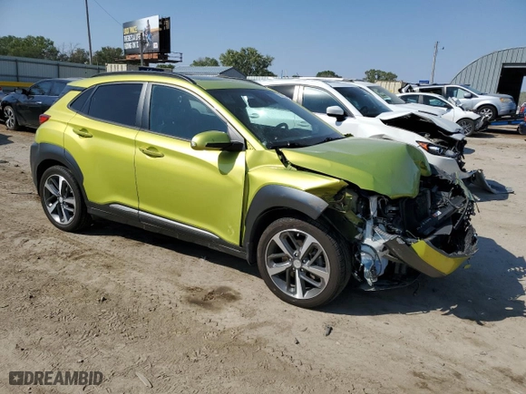 2019 Hyundai Kona Ultimate with VIN KM8K53A59KU381795, listed as a Copart auction lot 73815964 with 144,958 mi miles and Salvage Title. Bid and sale history available at carsss.com. Image 4.
