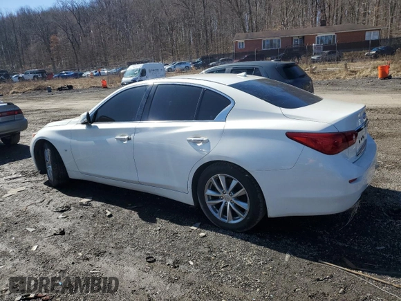 2014 Infiniti Q50 Sport with VIN JN1BV7APXEM688249, listed as a Copart auction lot 46848235 with 108,870 mi miles and Salvage Title. Bid and sale history available at DreamBid. Image 2.