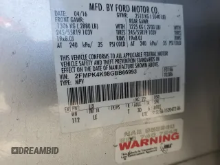 2016 Ford Edge Titanium with VIN 2FMPK4K98GBB66993, listed as a Copart auction lot 54732725 with 126,606 mi miles and Clean Title. Bid and sale history available at carsss.com. Image 13.