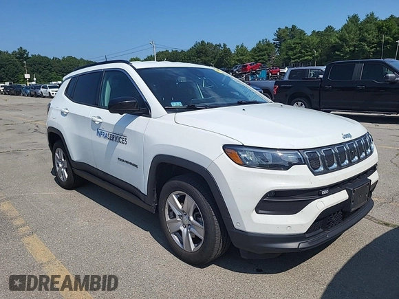 2022 Jeep Compass Latitude with VIN 3C4NJDBB3NT205928, listed as a IAAI auction lot 42832409 with 22,634 mi miles and . Bid and sale history available at DreamBid. Image 43.