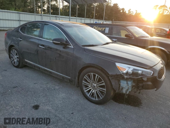 2014 Kia Cadenza Premium with VIN KNALN4D70E5120367, listed as a Copart auction lot 81324754 with 137,508 mi miles and Salvage Title. Bid and sale history available at carsss.com. Image 4.