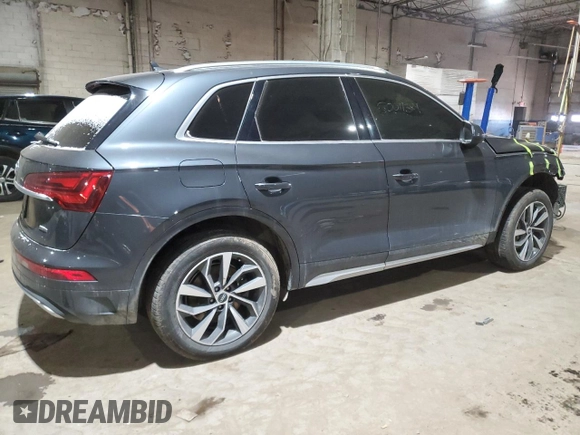 2021 Audi Q5 Premium Plus z VIN WA1BAAFY7M2065358, wystawiony jako Copart lot #55590775 z przebiegiem 38 070 mil mil oraz Czysty tytuł • Clean title. Historia ofert i sprzedaży dostępna na DreamBid. Obrazek 3.