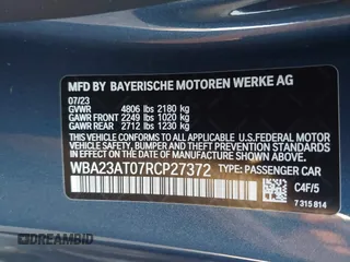 2024 BMW 4 Series 430i z VIN WBA23AT07RCP27372, wystawiony jako IAAI lot #41435983 z przebiegiem 12 924 mil mil oraz . Historia ofert i sprzedaży dostępna na DreamBid. Obrazek 9.