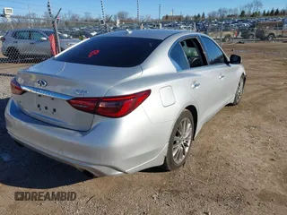 2018 Infiniti Q50 Luxe with VIN JN1EV7AR0JM433294, listed as a IAAI auction lot 41742303 with 62,217 mi miles and . Bid and sale history available at DreamBid. Image 4.