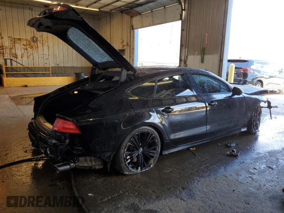 2014 Audi S7 Prestige with VIN WAUW2AFC9EN027460, listed as a Copart auction lot 50725244 with 0 mi miles and Salvage Title. Bid and sale history available at carsss.com. Image 3.