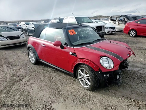 2012 MINI Cooper Convertible with VIN WMWZN3C56CT135341, listed as a Copart auction lot 48611575 with 0 mi miles and Salvage Title. Bid and sale history available at carsss.com. Image 11.