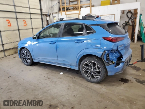 2022 Hyundai Kona N Line with VIN KM8K3CA33NU925491, listed as a Copart auction lot 41770885 with 33,109 mi miles and Salvage Title. Bid and sale history available at carsss.com. Image 2.