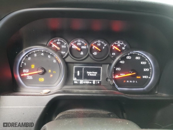 2021 Chevrolet Silverado 1500 Custom with VIN 1GCPYBEK3MZ204029, listed as a Copart auction lot 43522715 with 107,800 mi miles and Salvage Title. Bid and sale history available at carsss.com. Image 9.