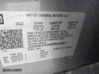 2023 Chevrolet Suburban LT with VIN 1GNSKCKD6PR410867, listed as a IAAI auction lot 42020948 with 63,621 mi miles. Bid and sale history available at carsss.com. Image 9.