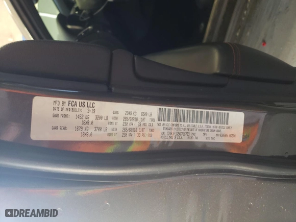 2019 Jeep Grand Cherokee Trailhawk with VIN 1C4RJFLG2KC716769, listed as a Copart auction lot 48416395 with 94,491 mi miles and Salvage Title. Bid and sale history available at carsss.com. Image 16.