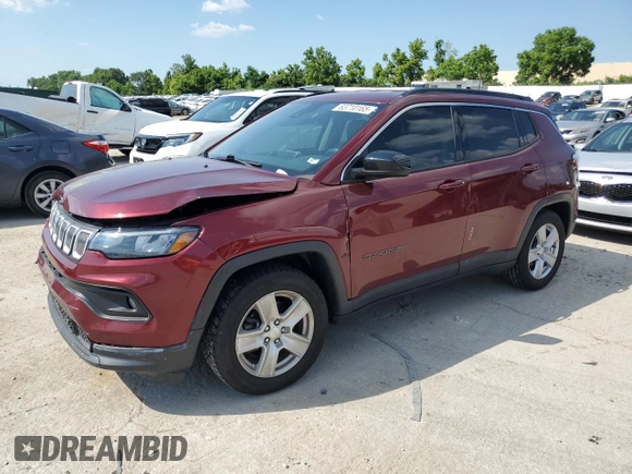 2022 Jeep Compass Altitude with VIN 3C4NJCBB1NT140152, listed as a Copart auction lot 63710165 with 51,256 mi miles and Clean title. Bid and sale history available at DreamBid. Image 1.