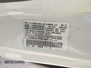 2014 Honda Odyssey EX with VIN 5FNRL5H47EB016885, listed as a IAAI auction lot 42136365 with 100,189 mi miles and . Bid and sale history available at carsss.com. Image 9.