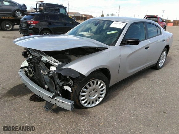 2019 Dodge Charger Police with VIN 2C3CDXKT6KH647880, listed as a IAAI auction lot 41718558 with NaN miles. Bid and sale history available at carsss.com. Image 2.