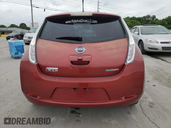 2012 Nissan LEAF SL with VIN JN1AZ0CP4CT019594, listed as a Copart auction lot 56003495 with 62,110 mi miles and Clean Title. Bid and sale history available at DreamBid. Image 6.