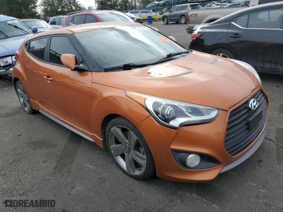 2015 Hyundai Veloster Turbo with VIN KMHTC6AE8FU229699, listed as a Copart auction lot 48534355 with 74,998 mi miles and Non Repairable. Bid and sale history available at carsss.com. Image 4.