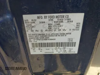 2008 Ford F-150 XLT with VIN 1FTPW12V68FA38420, listed as a IAAI auction lot 41978982 with 151,894 mi miles. Bid and sale history available at carsss.com. Image 9.