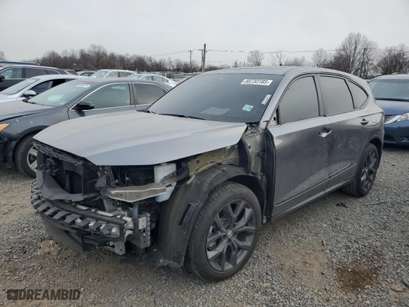 2023 Acura MDX w/A-Spec Package with VIN 5J8YE1H02PL013924, listed as a Copart auction lot 88733185 with 0 mi miles and Salvage Title. Bid and sale history available at carsss.com. Image 1.