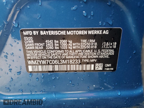 2020 MINI Countryman Cooper S с VIN WMZYW7C06L3M18233, выставлен на аукционе Copart как лот 46995835 с пробегом 25 994 миль миль и На запчасти • Non repairable. История ставок и продаж доступна на DreamBid. Изображение 13.