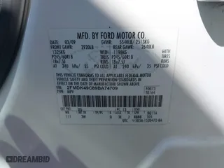 2009 Ford Edge Limited with VIN 2FMDK49C89BA74709, listed as a IAAI auction lot 42006544 with 182,982 mi miles. Bid and sale history available at carsss.com. Image 9.