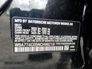 2022 BMW 7 Series 740i xDrive with VIN WBA7T4C05NCH98218, listed as a Copart auction lot 49058504 with 32,198 mi miles and . Bid and sale history available at DreamBid. Image 12.