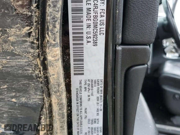 2021 Jeep Grand Cherokee Limited z VIN 1C4RJFBG0MC592389, wystawiony jako Copart lot #55819685 z przebiegiem 76 720 mil mil oraz Szkoda całkowita • Salvage title. Historia ofert i sprzedaży dostępna na DreamBid. Obrazek 13.