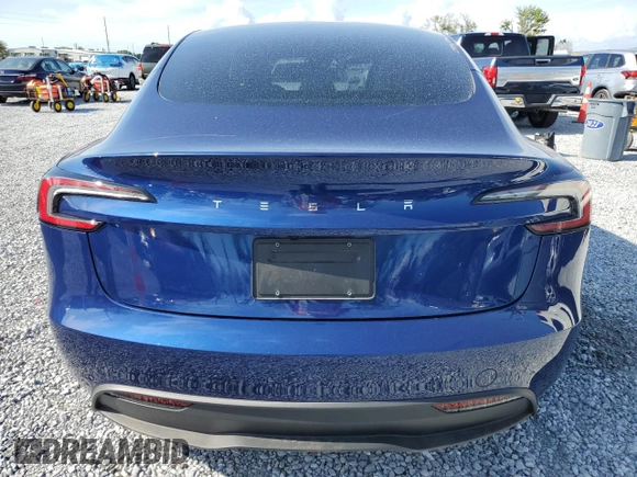 2025 Tesla Model 3 Long Range with VIN 5YJ3E1EA1SF887750, listed as a Copart auction lot 51348825 with 5,530 mi miles and Salvage Title. Bid and sale history available at DreamBid. Image 6.