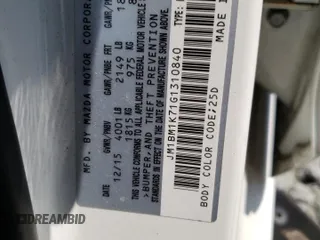 2016 Mazda 3 i Sport with VIN JM1BM1K71G1310840, listed as a Copart auction lot 76546654 with 83,971 mi miles and Salvage Title. Bid and sale history available at DreamBid. Image 15.