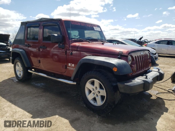 2008 Jeep Wrangler Unlimited X with VIN 1J8GA391X8L592843, listed as a Copart auction lot 53047215 with 239,726 mi miles and Salvage Title. Bid and sale history available at DreamBid. Image 4.