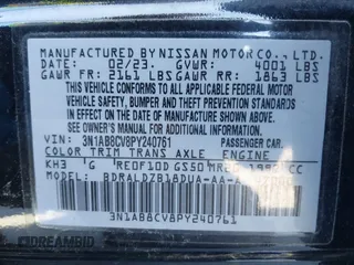 2023 Nissan Sentra SV with VIN 3N1AB8CV8PY240761, listed as a IAAI auction lot 42057072 with 49,076 mi miles. Bid and sale history available at carsss.com. Image 9.