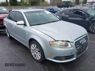 2008 Audi A4 2.0T with VIN WAUAF78E68A098627, listed as a IAAI auction lot 41498833 with 104,159 mi miles. Bid and sale history available at carsss.com. Image 1.