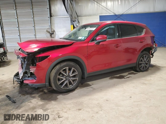 2018 Mazda CX-5 Grand Touring z VIN JM3KFBDMXJ0432197, wystawiony jako Copart lot #50383035 z przebiegiem Nie podano mil oraz Szkoda całkowita • Salvage title. Historia ofert i sprzedaży dostępna na DreamBid. Obrazek 1.