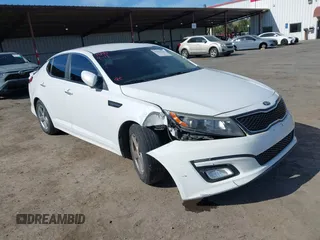 2014 Kia Optima LX with VIN 5XXGM4A70EG307809, listed as a IAAI auction lot 42023169 with 127,617 mi miles. Bid and sale history available at carsss.com. Image 1.