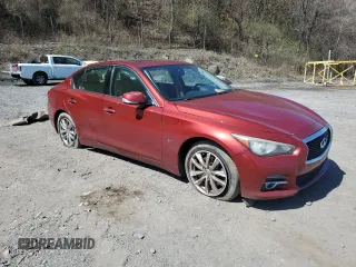 2014 Infiniti Q50 Premium with VIN JN1BV7AR7EM689215, listed as a Copart auction lot 53778625 with 110,164 mi miles and Salvage Title. Bid and sale history available at carsss.com. Image 4.