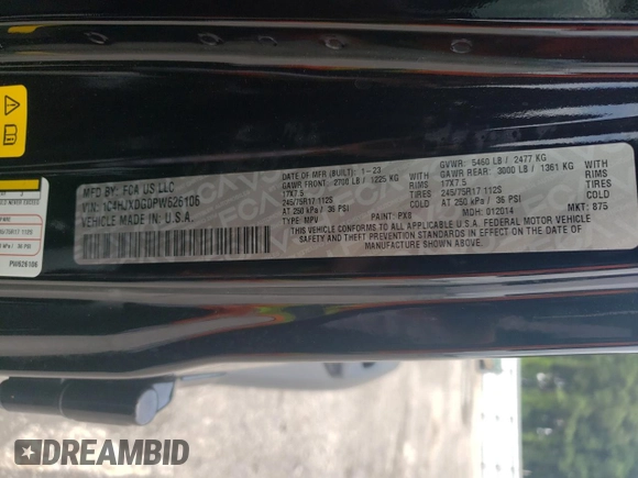 2023 Jeep Wrangler Sport z VIN 1C4HJXDG0PW626106, wystawiony jako Copart lot #62696574 z przebiegiem 16 207 mil mil oraz Szkoda całkowita • Salvage title. Historia ofert i sprzedaży dostępna na DreamBid. Obrazek 13.