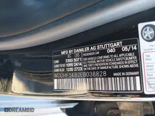2014 Mercedes-Benz E-Class E 350 Sport with VIN WDDHF5KB2EB038828, listed as a IAAI auction lot 41238332 with 180,580 mi miles. Bid and sale history available at carsss.com. Image 9.