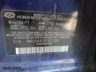 2012 Hyundai Elantra GLS with VIN 5NPDH4AE8CH072065, listed as a Copart auction lot 52552115 with 164,425 mi miles and Salvage Title. Bid and sale history available at carsss.com. Image 13.
