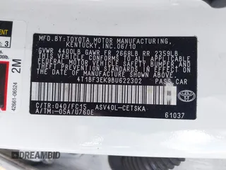 2011 Toyota Camry LE z VIN 4T1BF3EK9BU622302, wystawiony jako IAAI lot #41912867 z przebiegiem Nie podano mil oraz . Historia ofert i sprzedaży dostępna na DreamBid. Obrazek 9.
