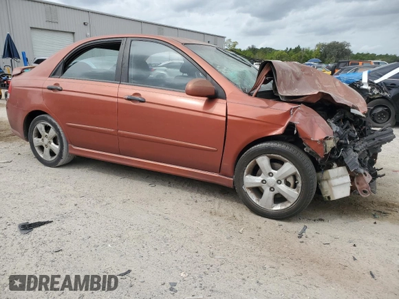 2008 Kia Spectra SX with VIN KNAFE121885021116, listed as a Copart auction lot 51137775 with 228,853 mi miles and Salvage Title. Bid and sale history available at carsss.com. Image 4.