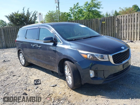 2017 Kia Sedona EX with VIN KNDMC5C11H6265352, listed as a IAAI auction lot 42181524 with 92,880 mi miles. Bid and sale history available at carsss.com. Image 1.