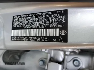 2016 Toyota Prius One with VIN JTDKDTB3XG1117837, listed as a Copart auction lot 50066185 with 101,074 mi miles and Salvage Title. Bid and sale history available at DreamBid. Image 16.