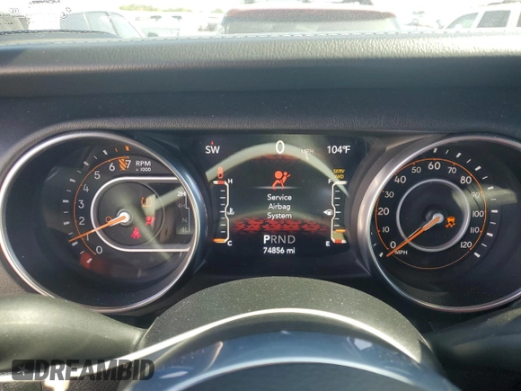 2020 Jeep Gladiator Overland with VIN 1C6HJTFG4LL162262, listed as a Copart auction lot 57261325 with 74,856 mi miles and Salvage title. Bid and sale history available at DreamBid. Image 9.