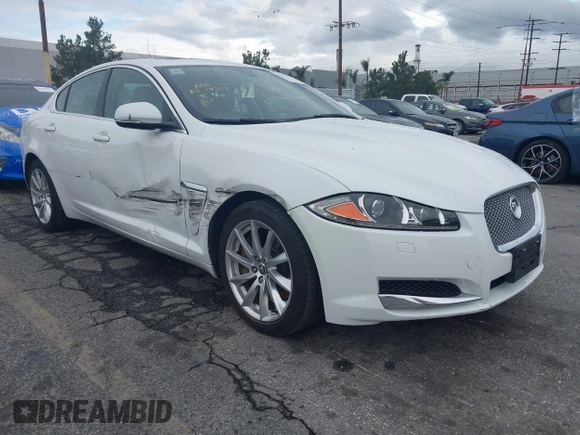 2013 Jaguar XF I4 RWD with VIN SAJWA0ES6DPU00600, listed as a IAAI auction lot 41414317 with 125,439 mi miles. Bid and sale history available at carsss.com. Image 1.
