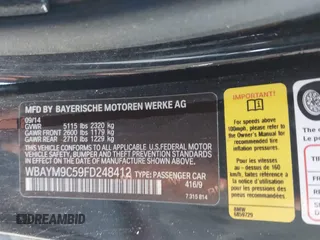 2015 BMW 6 Series 650i with VIN WBAYM9C59FD248412, listed as a IAAI auction lot 41855265 with 1,032,951 mi miles and . Bid and sale history available at DreamBid. Image 9.