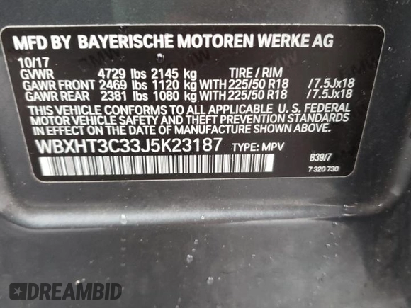 2018 BMW X1 xDrive28i with VIN WBXHT3C33J5K23187, listed as a Copart auction lot 71063192 with 97,403 mi miles. Bid and sale history available at carsss.com. Image 14.